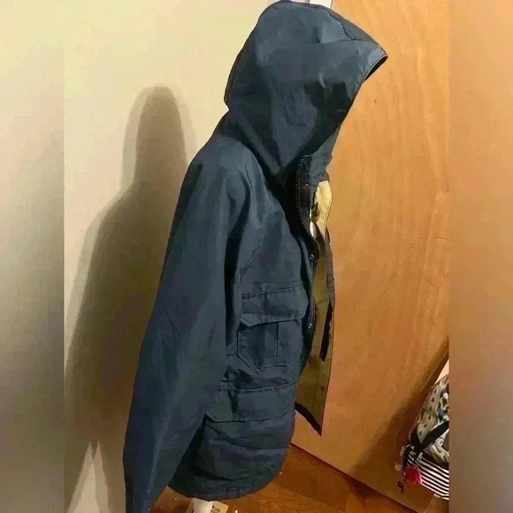 Woolrich Mens Parka Jacket Shell 1527 Hooded Cotton
Lined Navy Blue Small - Picture 8 of 11